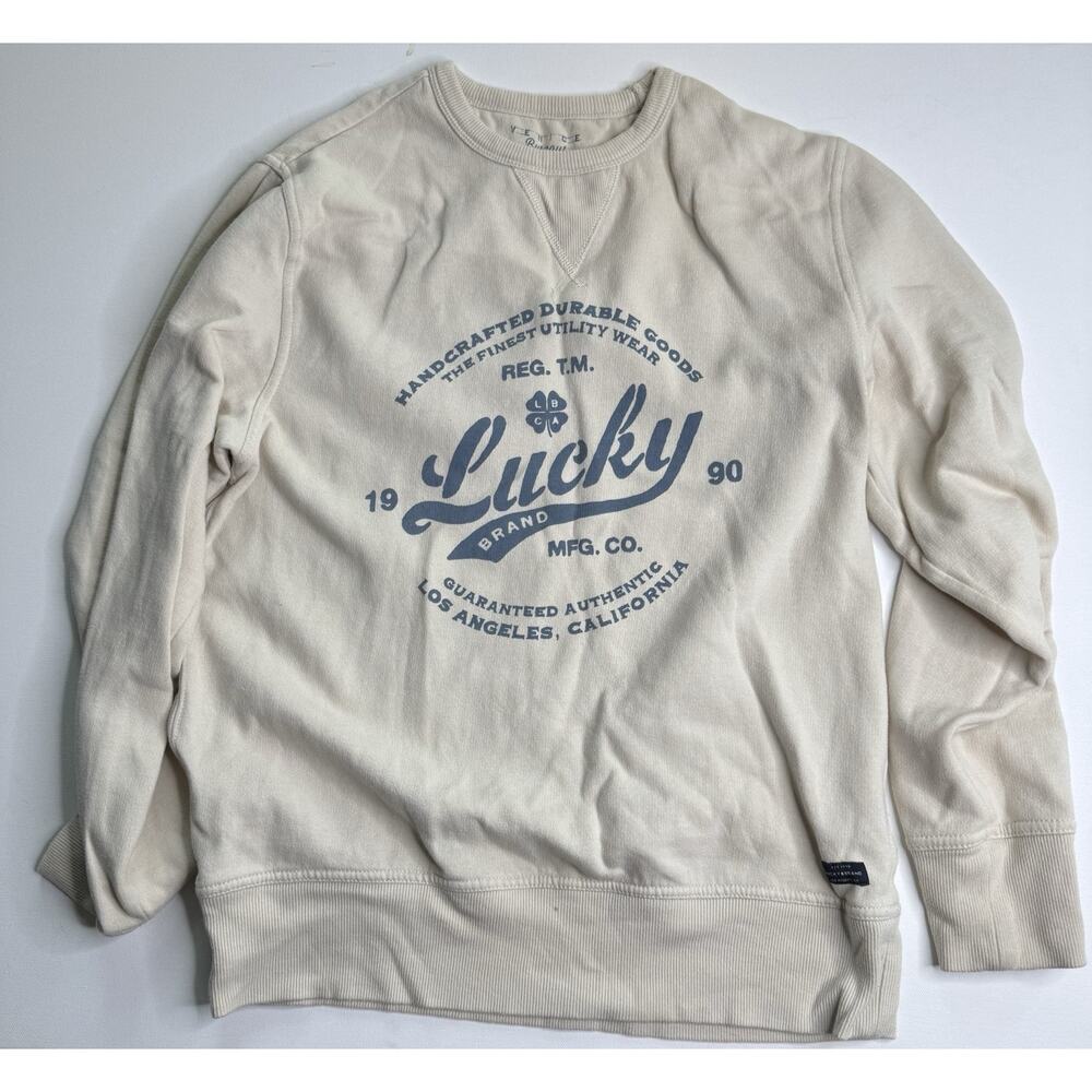 Lucky Brand Venice Burnout Sweatshirt Pullover Women Size Medium
